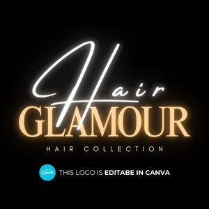 DIY Gold Hair Logo Designs, Hair Salon Logo, Custom Hair Logo, Luxury Hair Logo, Hair Boutique Logo, hair Designer Logo, Canva Template