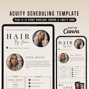 Acuity Scheduling Template Hair Stylist, DIY Acuity Website Banner, Custom Acuity Booking Site, Hair Stylist Branding, Minimalist Acuity