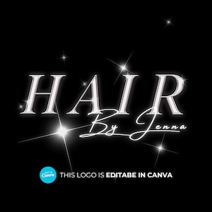 ロゴ ヘア スタイリスト、ヘア ロゴ デザイン、ヘア カスタム ロゴ、美容ヘア サロン ロゴ、ヘア デザイナー ロゴ、スパークル シルバー ロゴ、高級ヘア ロゴ