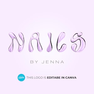 Custom Nail Logo Lilac, Nail Designer Logo, Nail Shop Logo, Pre Made Nail Artist Logo, diy nail tech logo, Luxury Nail Logo designs, Canva