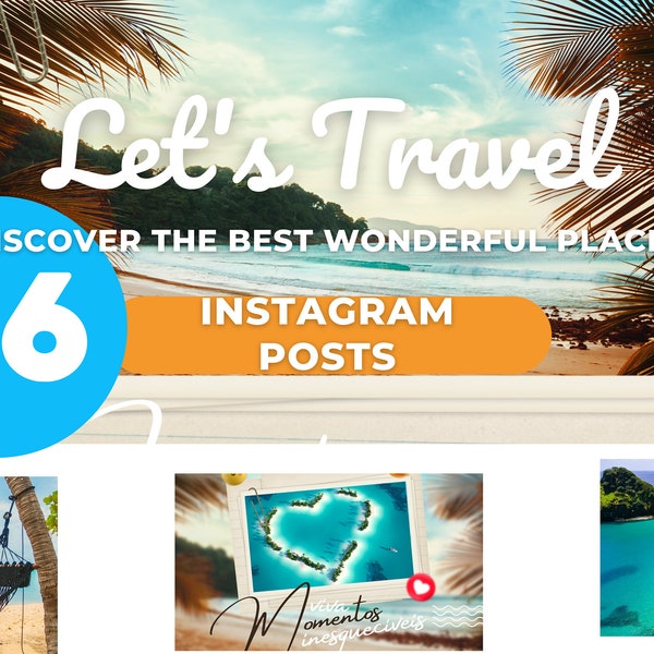 46 Travel Instagram templates, Travel Agency templates, Travel Agency Social Media templates, Instagram templates for travel agency