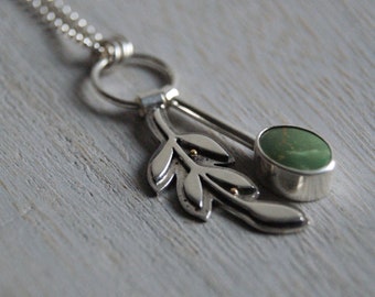 Olive, an American Turquoise and Silver branch necklace