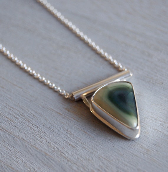 Ombre an Imperial Jasper and Silver Necklace Etsy
