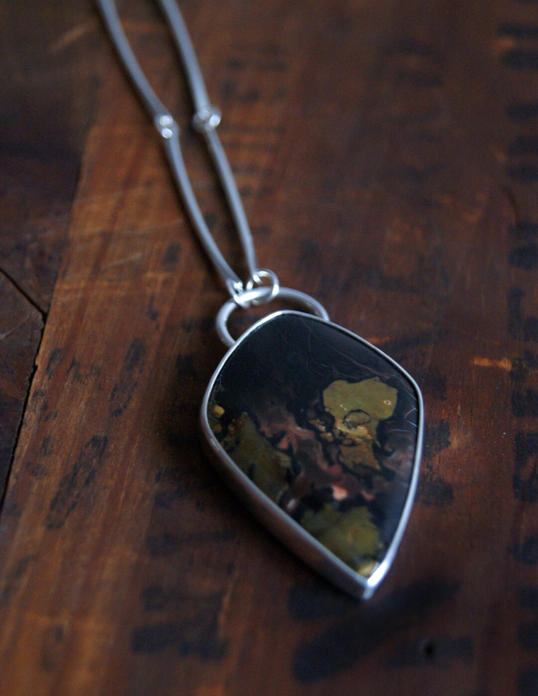 Forest Floor Whiskey Creek Jasper and Silver Statement Etsy