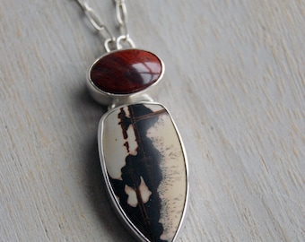 Red Earth, an Indian Paint Stone, Red Jasper, and silver necklace