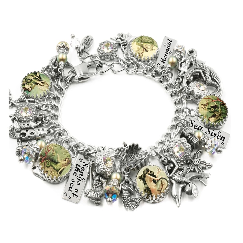 Mermaid Bracelet, Colorful Mermaid Jewelry, Mermaid Handcrafted Jewelry, Ocean Bracelet image 1