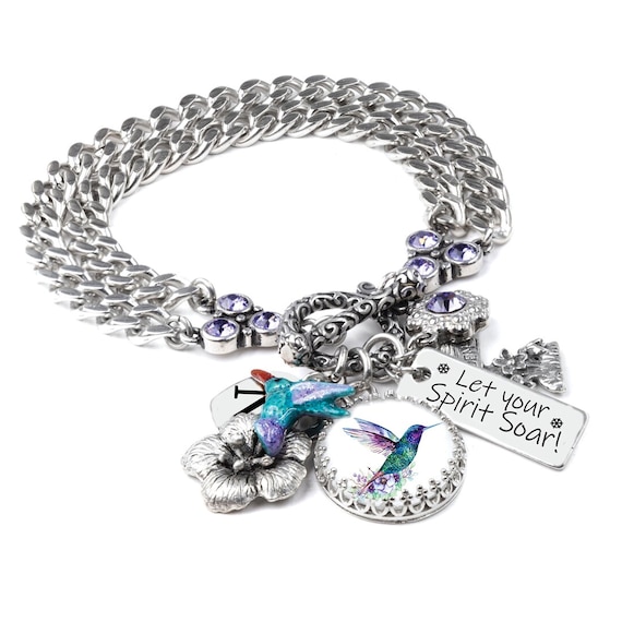 Hummingbird charm bracelet best sale