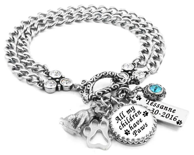 Dog Jewelry Remembrance Bracelets Dog Bracelet Memorial Jewelry Dog Charm Bracelet Memorial Bracelets