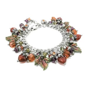 Fall Leaves Jewelry, Autumn Bracelet, Pumpkin Carnelian Gemstones image 5
