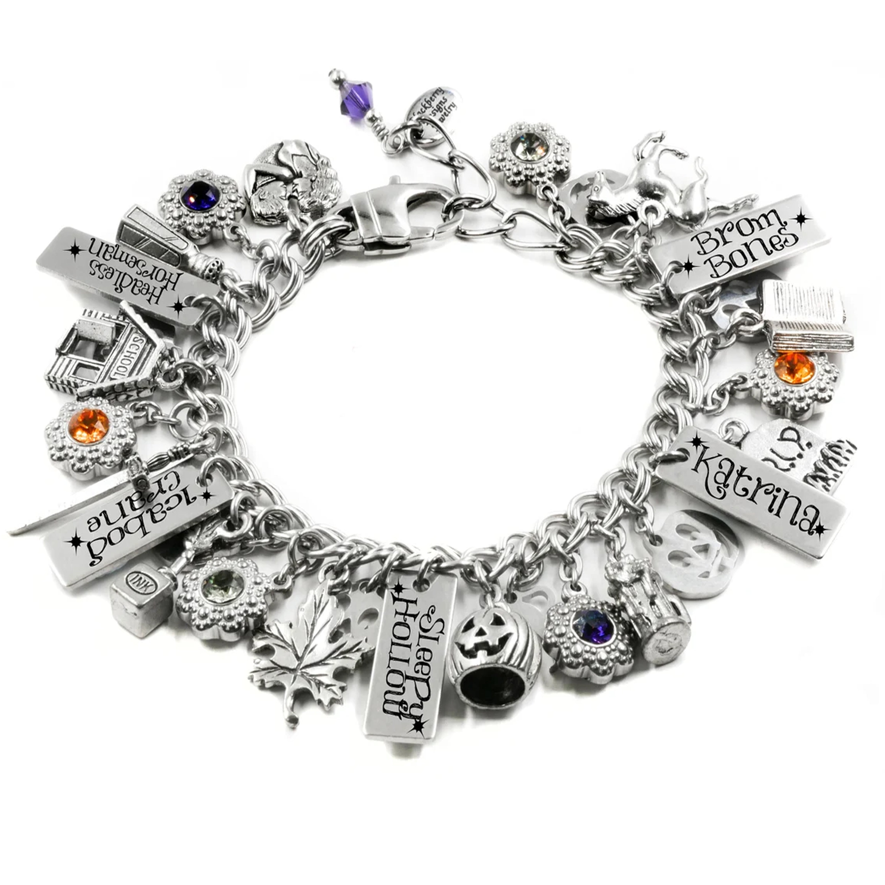 Alice Charm Bracelet Silver Alice in Wonderland Jewelry Mad 