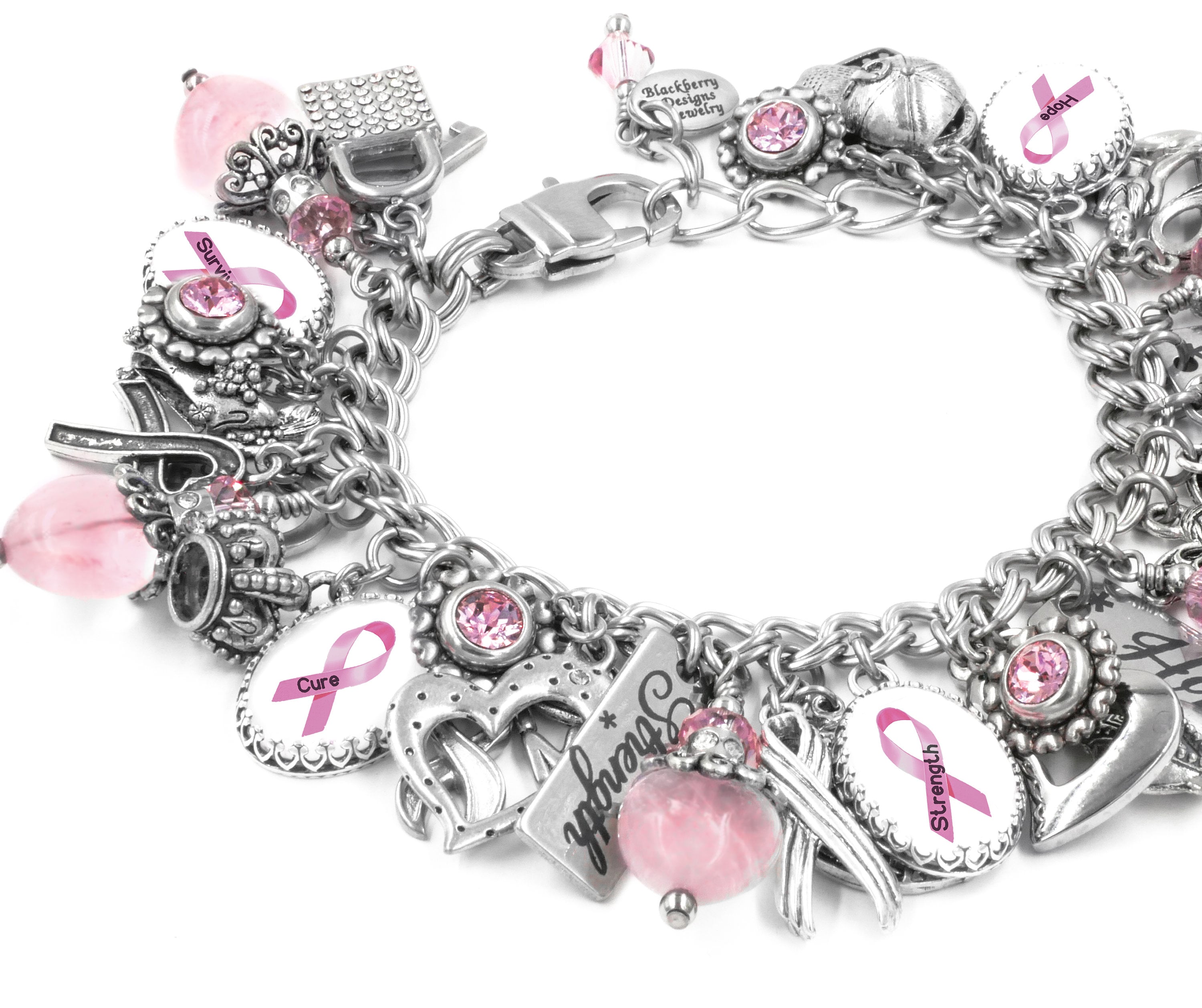 Personalized Cancer Awareness Charm Bracelet Custom Cancer Etsy