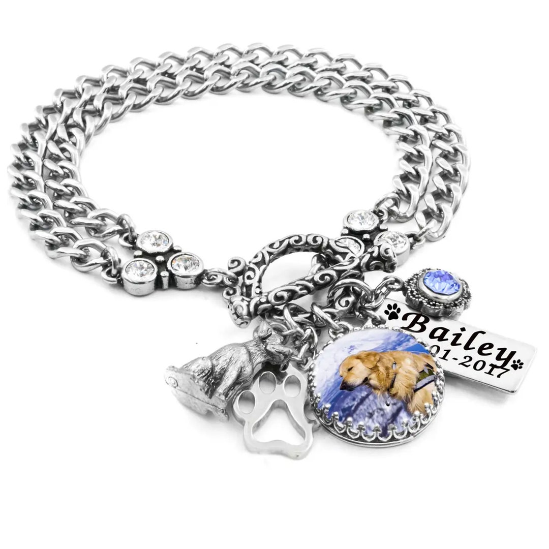 Personalized Pet Memorial Jewelry With Engraved Pets Name and Option of