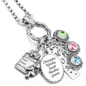 Personalized Mothers Necklace, Birthstone Jewelry, Family Heirloom Gift for Nana, Mimi, Grandma, Mom image 3