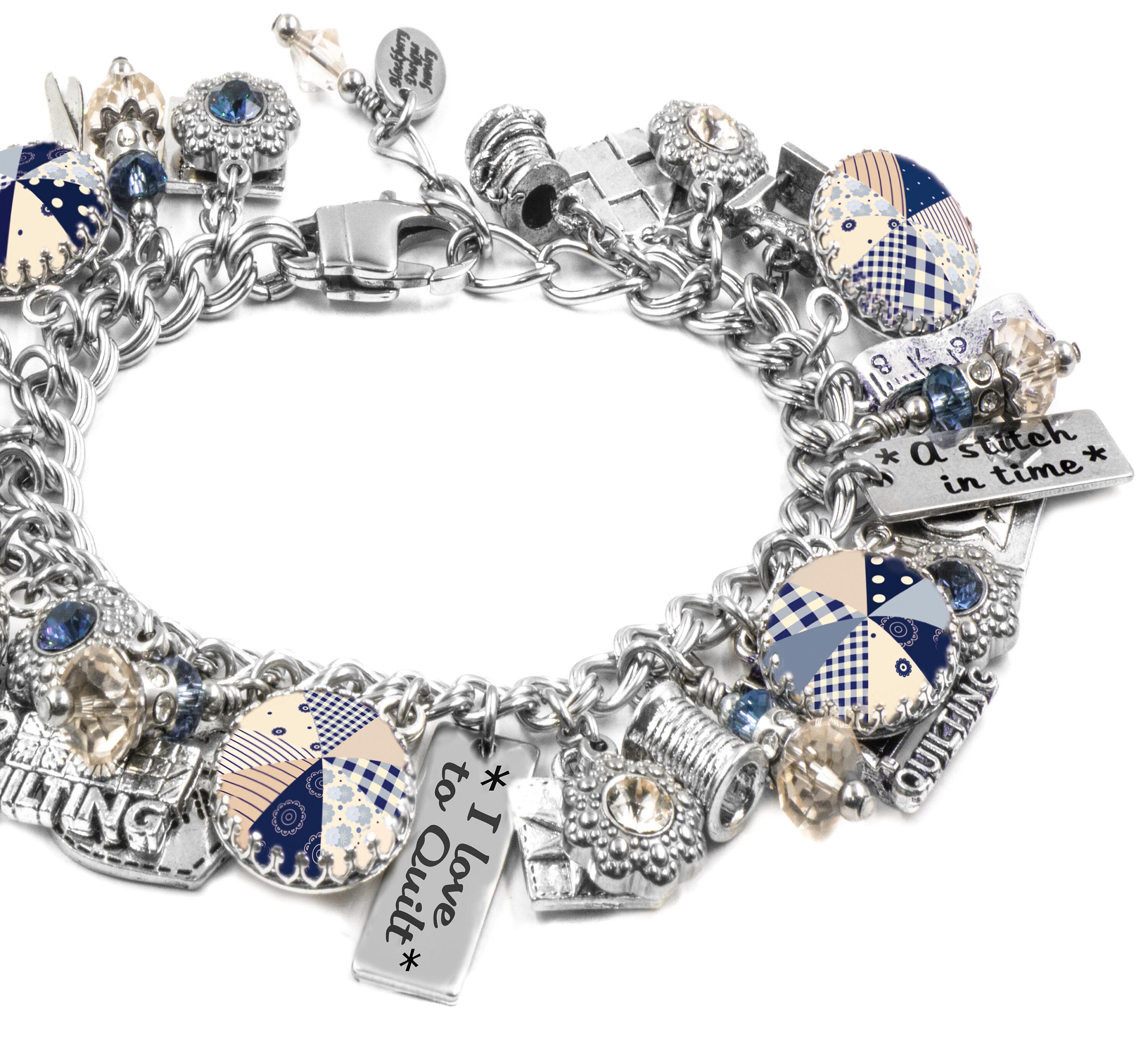 Quilting and Sewing Silver Charm Bracelet Quilters Paradise Etsy