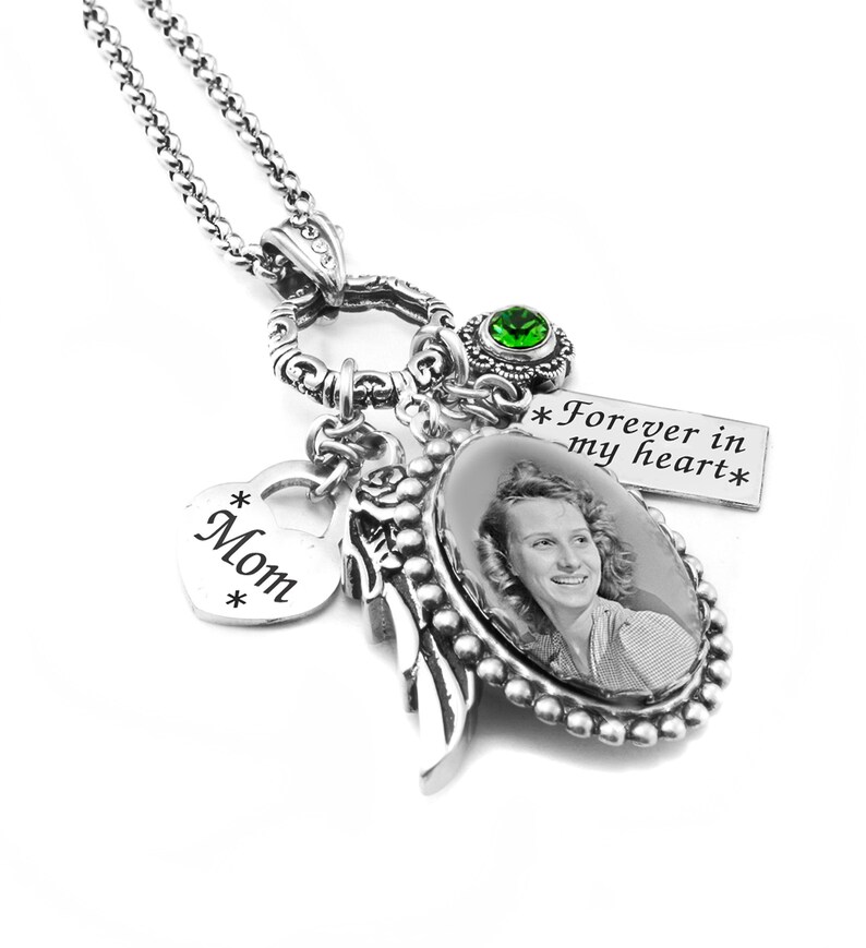 Memorial Loss Necklace Keepsake Necklace Photo Keepsake Etsy