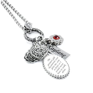 Brothers Gift to Sister, Personalized Birthstone Necklace for Birthday Gift