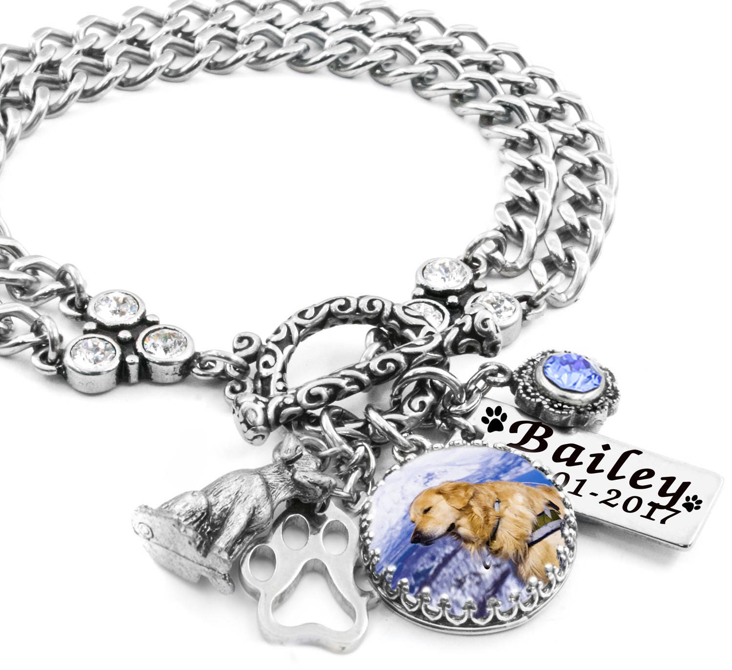 Custom Dog Charm Bracelet Personalized Dog Bracelet Dog Etsy