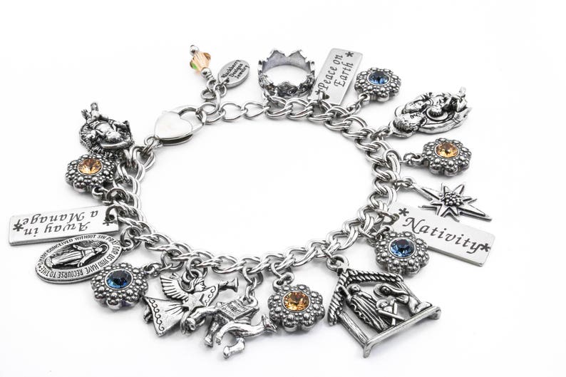Personalized Charm Bracelet Choice of Crystals Charms Laser Etsy