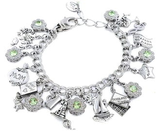 Starter Charm Bracelet with your choice of Charms of your choice, Build your own Bracelet, Stainless Steel Bracelet, Custom Charm Bracelet