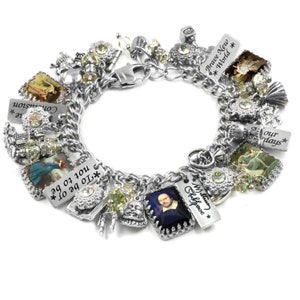 Shakespeare Bracelet, Literature and Book Jewelry, William Shakespeare Plays and Signature