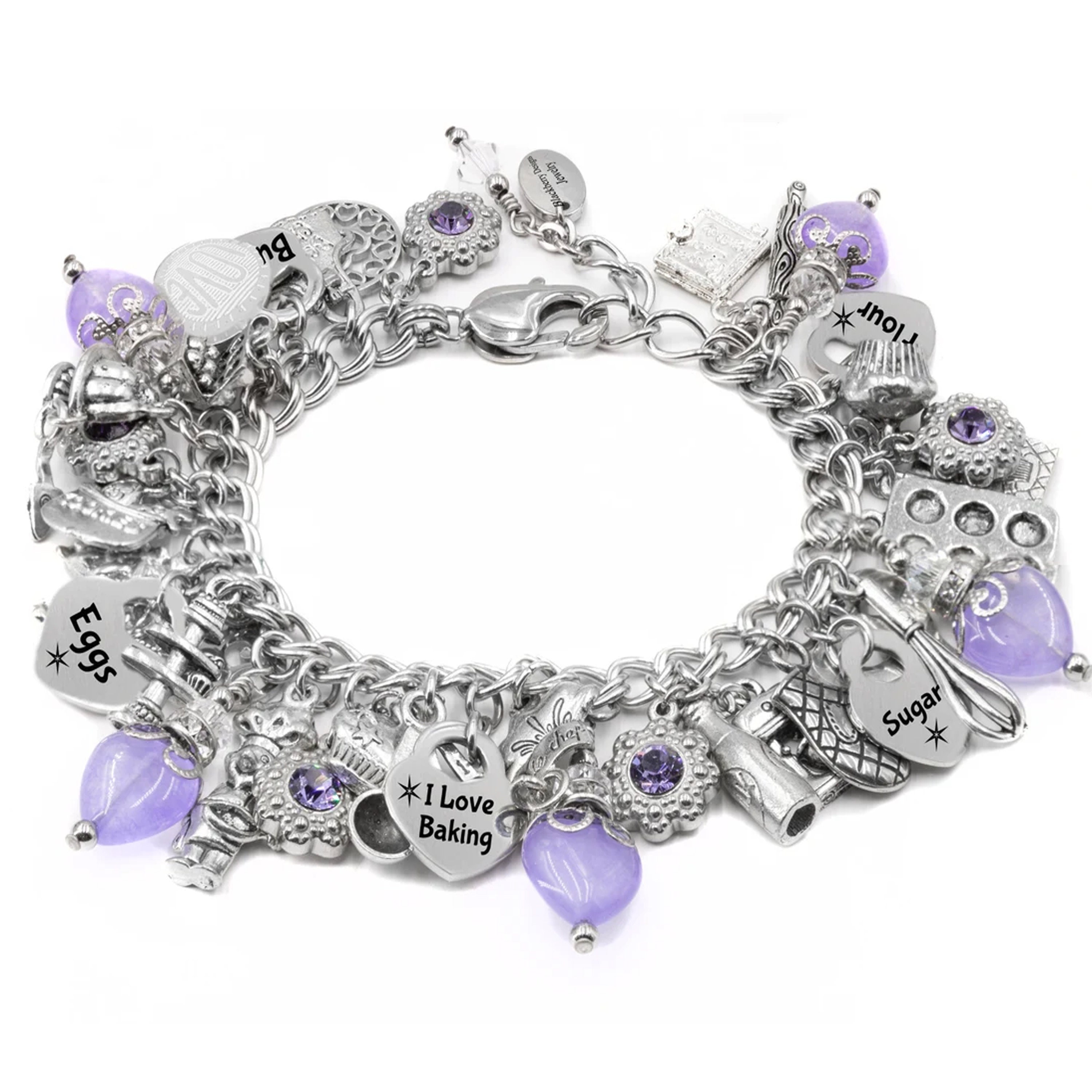 Alice Charm Bracelet Silver Alice in Wonderland Jewelry Mad 