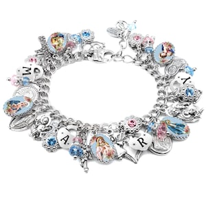 Madonna Bracelet, Colorful Catholic Jewelry, Cross Charms with Real Pearls, Virgin Mary