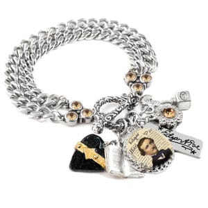 Edgar Allen Poe Jewelry, Gothic Charm Bracelet for Author image 6