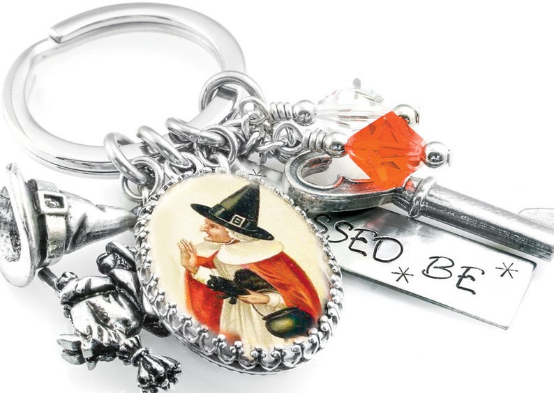 Wiccan Key Chain Witch Keychain Key Chain Jewelry Crystal Etsy