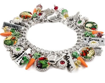 Vegetable Garden Bracelet, Colorful Veggie Jewelry, Vegan Living