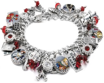 Bracelet porte-bonheur, Bracelet de jeu d'argent, Bracelet casino, Bijoux porte-bonheur, Bijoux porte-bonheur