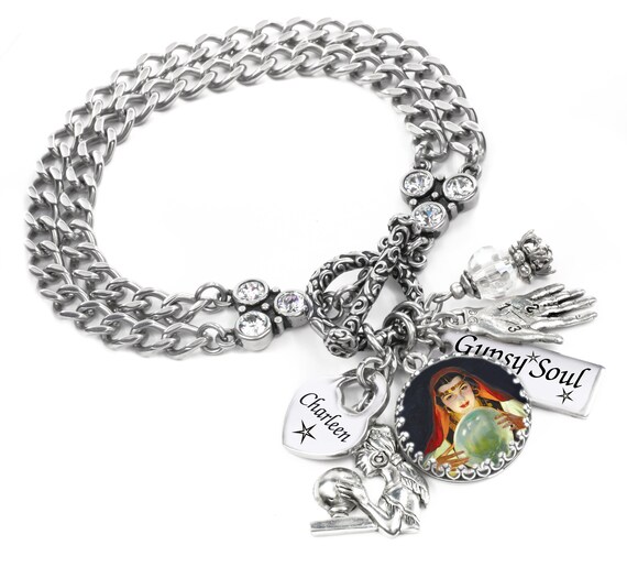Personalized Gypsy Bracelet Fortune Teller Jewelry Crystal Ball