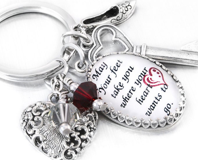 Inspirational Quote Key Chain Glass Keychain Keychain Etsy