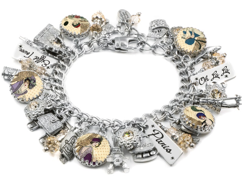 French Charm Bracelet France Jewelry Eiffel Tower Charms Etsy