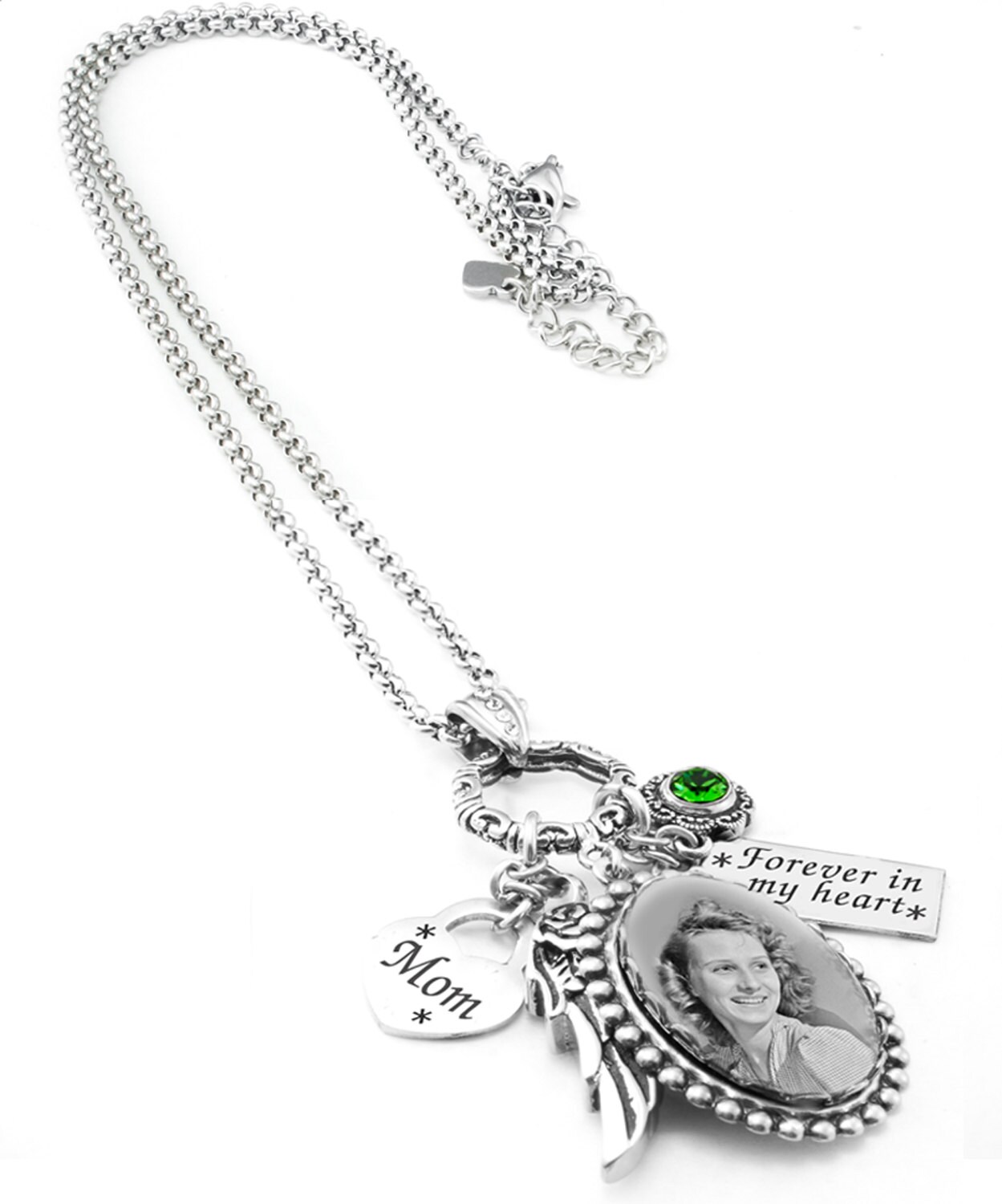 Memorial Necklace Memory Pendant Personalized Memorial Etsy