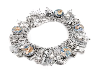 Guardian Angel Charm Bracelet, Faith Gift for Women Who Believe in Angels
