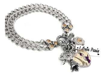 Paris Jewelry, Eiffel Tower Charm Bracelet of France