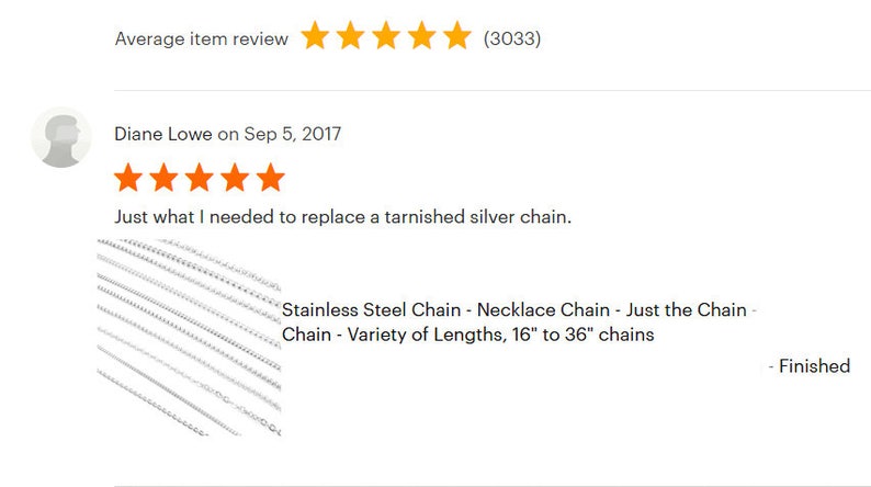 Stainless Steel Chain Necklace Chain Just the Chain Finished Chain Variety of Lengths, 16 to 36 chains image 6