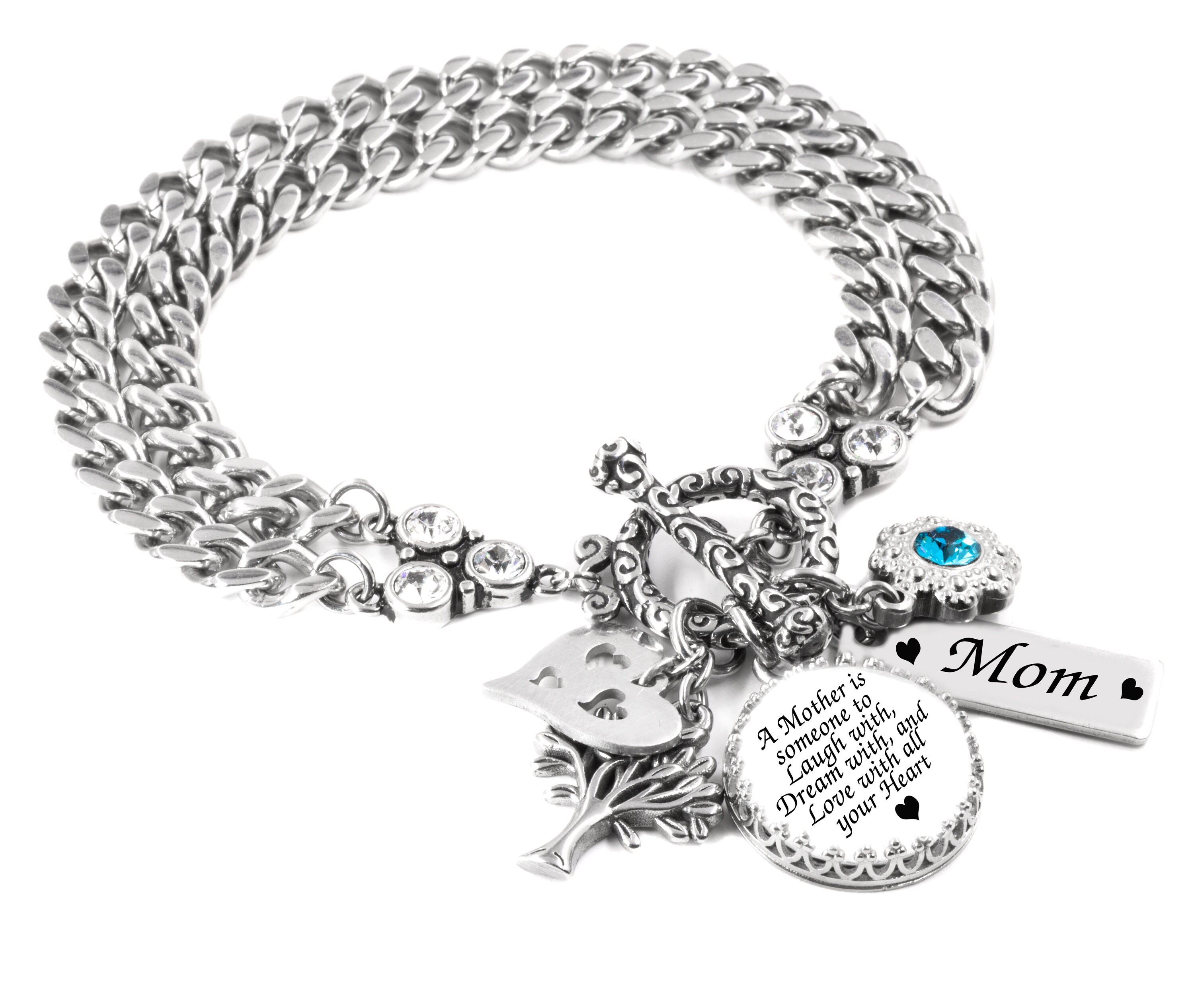 Birthstone Bracelet Mom Birthday Gift 