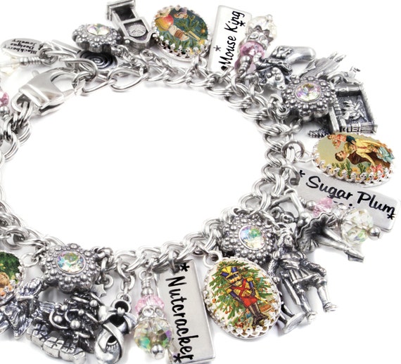 Nutcracker Charm Bracelet Silver Christmas Jewelry