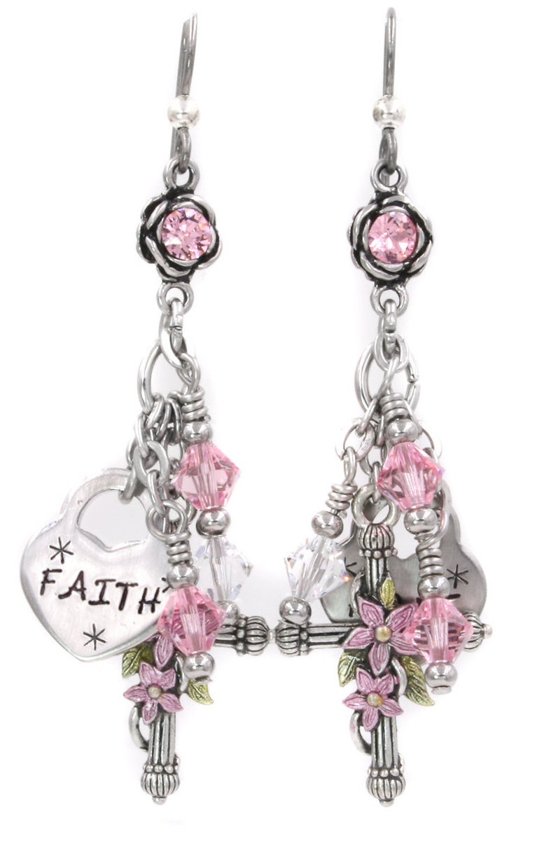 Cross Earrings Religious Earrings Dangle Earrings Faith Etsy