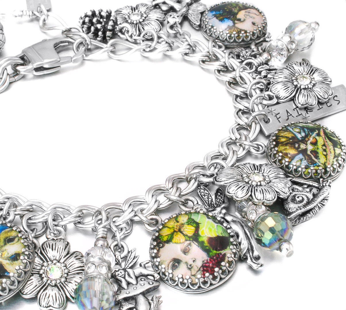 Forest Fairies Charm Bracelet Silver Charm Bracelet Forest Etsy