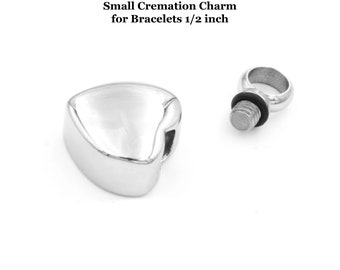 Tiny Heart Cremation Urn, Stainless Steel, Charm for Cremation Ashes, Heart Ash Urn