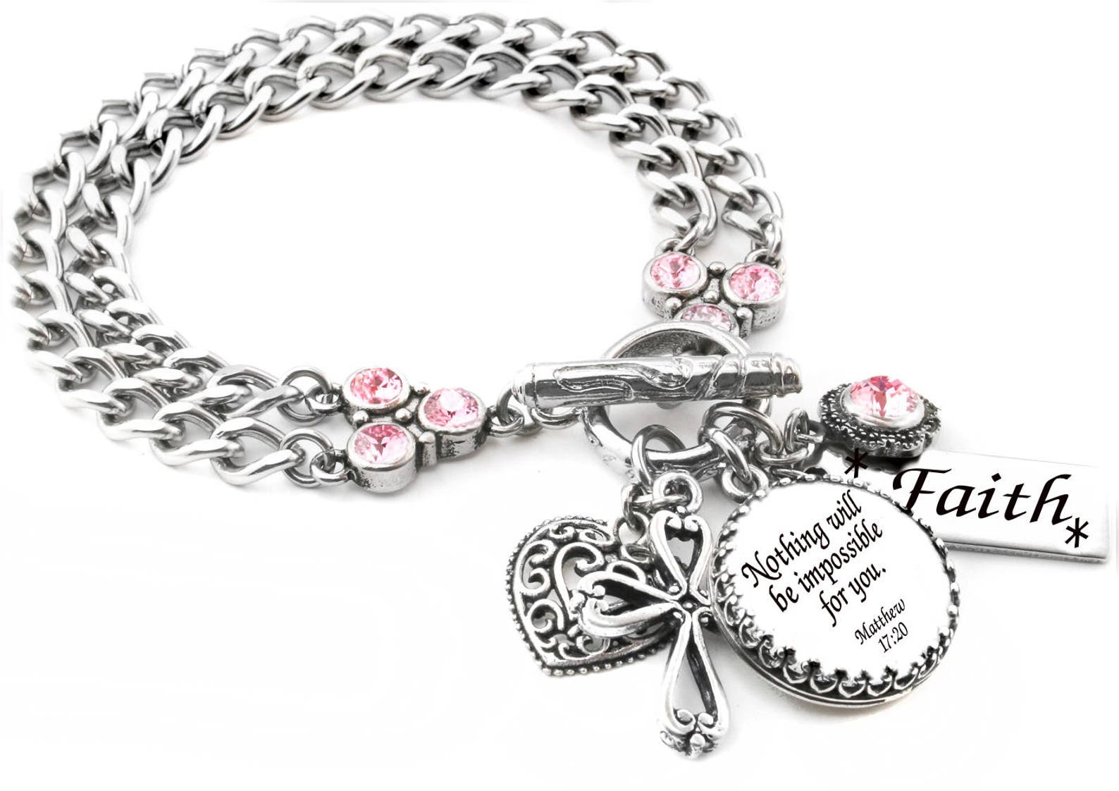 Personalized Faith Bracelet Religious Bible Verse Non Etsy