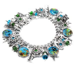 Mediterranean Ocean Bracelet – Coastal Beach Jewelry with Seashell, Dolphin & Starfish Charms – Gift for Ocean Lovers