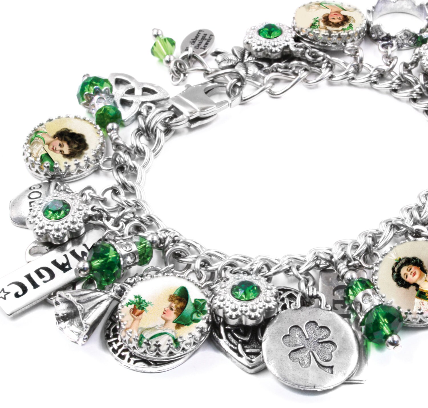 Celtic Jewelry Silver Charm Bracelet Irish Jewelry Irish Etsy