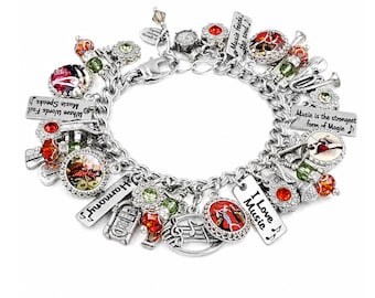 Music Charm Bracelet, Music Teacher Gift, Musical Lovers Jewelry, Music Student Gift