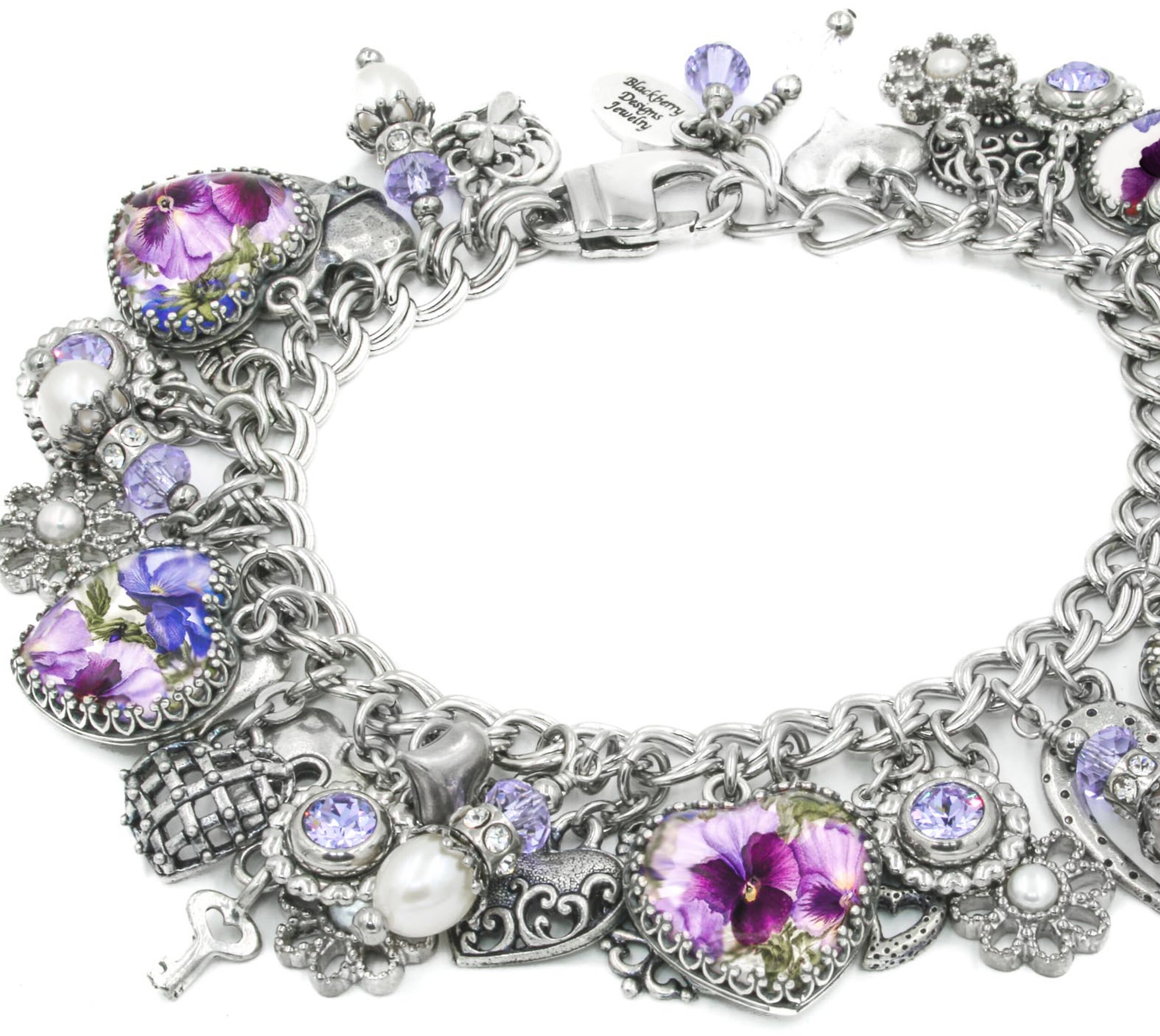 Pansy Bracelet Pansy Jewelry Purple Jewelry China Flower Etsy