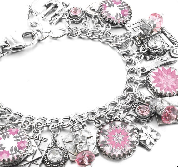 Quilt Jewelry Quilting Pattern Quilt Block Bracelet Sewing Jewelry quilt bracelet charm blackberrydesignsjewelry