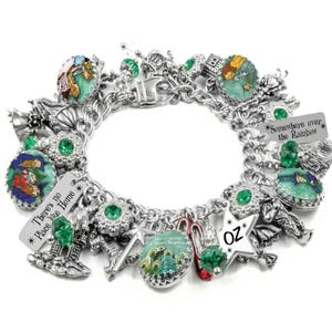 Wizard of Oz Charm Bracelet, Dorothy and Glinda Jewelry