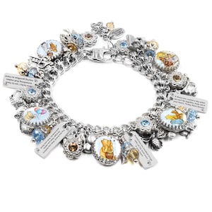 Winnie the Pooh Quotes Jewelry, Unique Birthday Gift, for Friendship, Love, Goodbye, and Brave, in Non Tarnish Silver